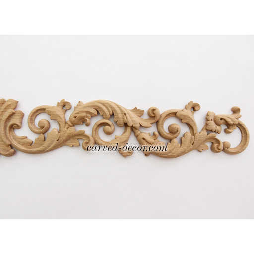 extra large horizontal carved scroll wood carving applique victorian style