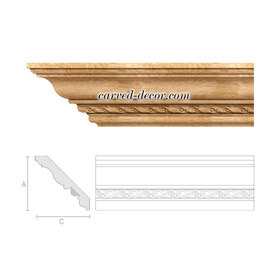 Classical oak carved cornice, Wide crown moulding