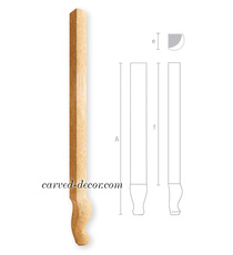 Unpainted Classic style cabriole furniture leg from beech