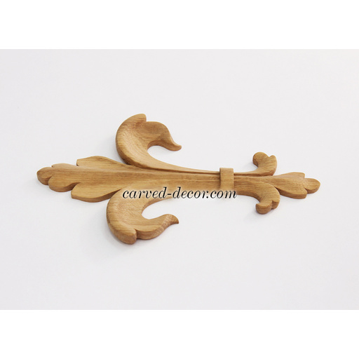 vertical ornate leaf wood onlay applique classical style