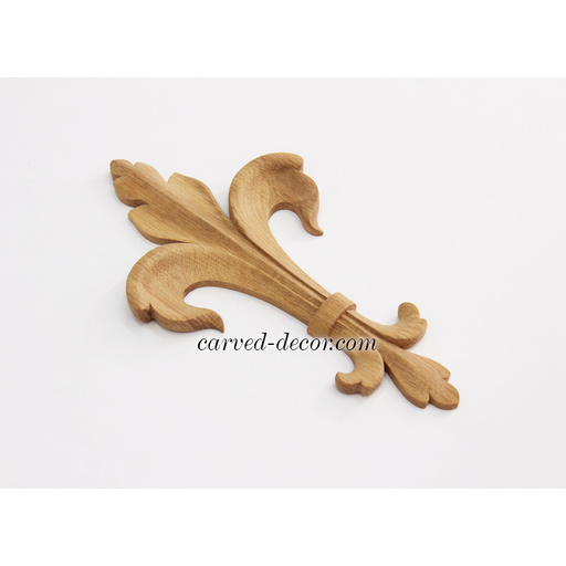vertical ornate leaf wood onlay applique classical style