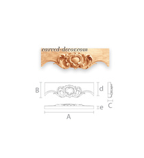Baroque style floral architrave from solid wood