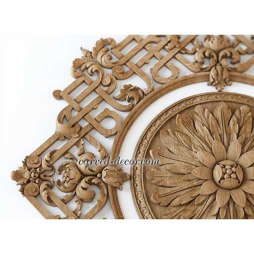 extra large round ornamental floral oak medallion wall decor