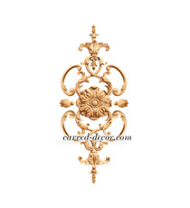 large vertical artistic flower wood applique baroque style