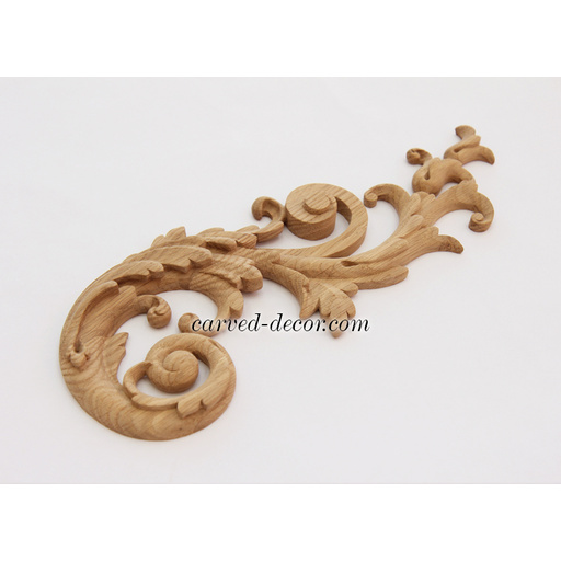 corner artistic floral acanthus scrolls wood onlay applique baroque style