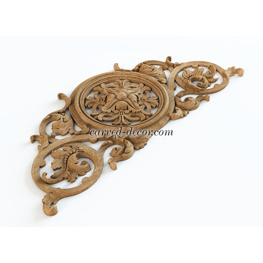 horizontal carved flower wood carving applique baroque style