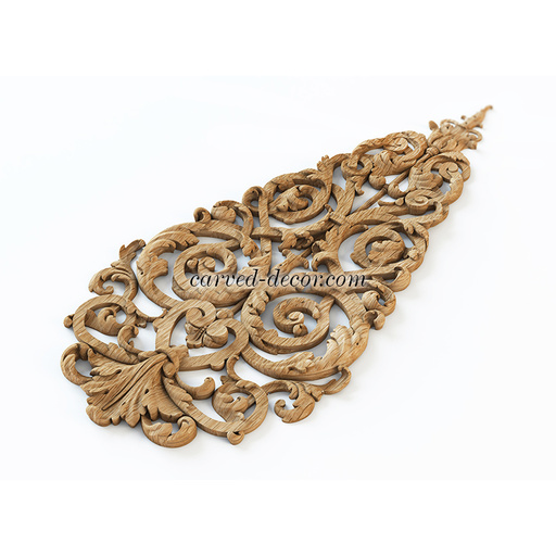 vertical artistic floral acanthus scrolls wood onlay applique baroque style