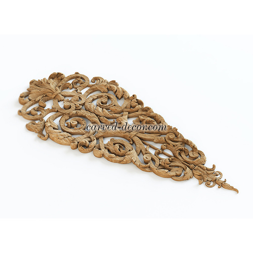vertical artistic floral acanthus scrolls wood onlay applique baroque style