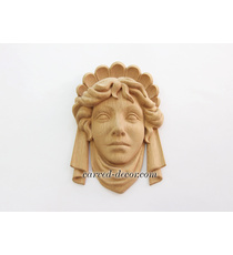Wooden winged Angel carved Baroque style mascaron