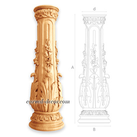 Carved stair post for sale - Wooden stair parts