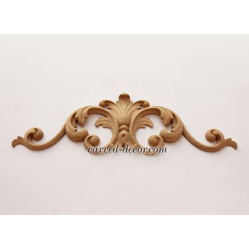carved leaf wood onlay applique victorian style