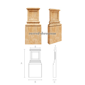 Wooden pilaster base, Custom pilaster base