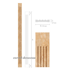 Decorative fluted pilaster from solid wood
