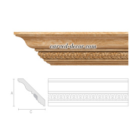 Floral crown moulding, Carved ceiling cornice