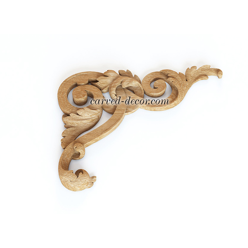 small corner carved leaf wood carving applique victorian style