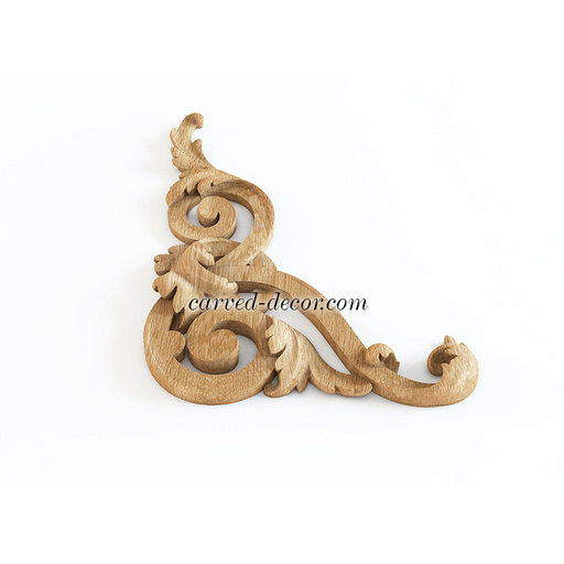 small corner carved leaf wood carving applique victorian style
