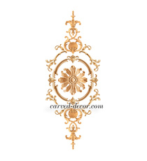 medium vertical architectural shell wood carving applique baroque style