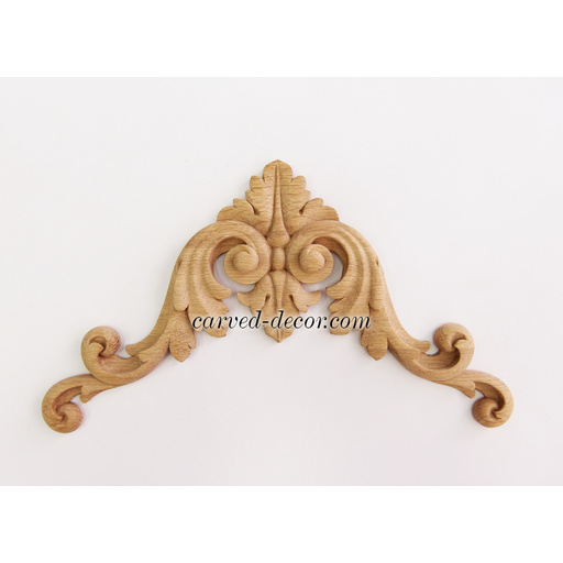 medium corner hand carved acanthus wood onlay applique victorian style