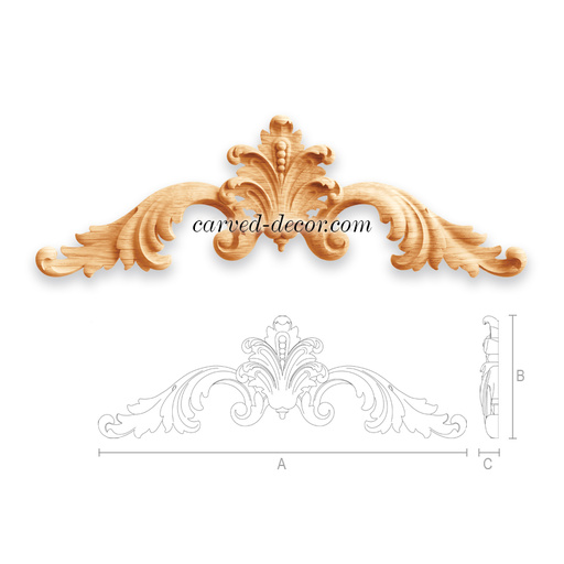 medium horizontal carved acanthus wood swag victorian style
