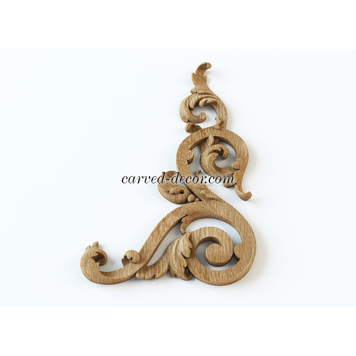 small corner architectural scroll wood onlay applique victorian style