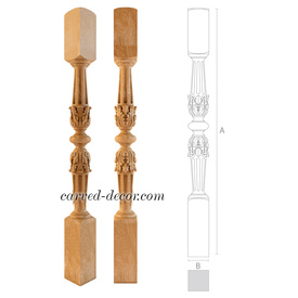 Decorative stair newel  - Wooden stair parts