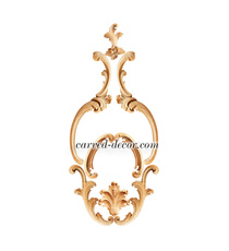 large vertical artistic flower wood carving applique baroque style