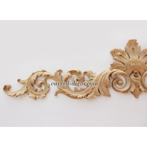 horizontal carved leaf wood applique baroque style