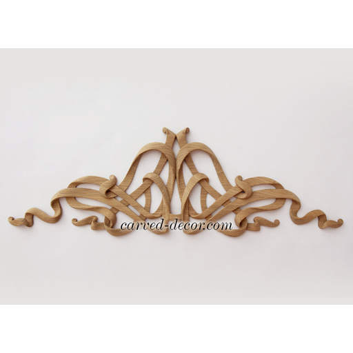extra large horizontal architectural ribbon wood carving applique gothic style