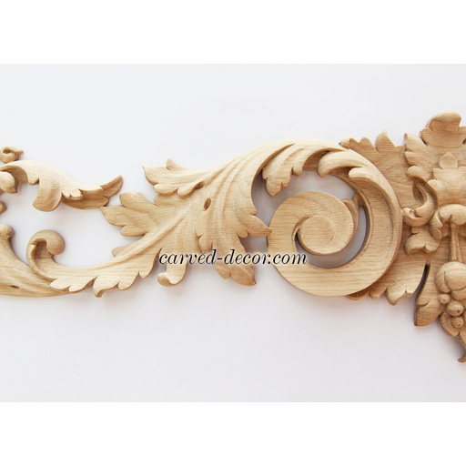 horizontal ornate scroll wood onlay applique baroque style