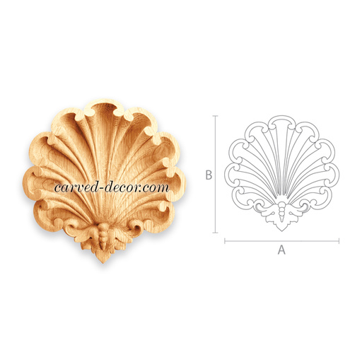 round ornate shell wood applique renaissance style