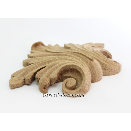 small decorative leaf wood carving applique classical style