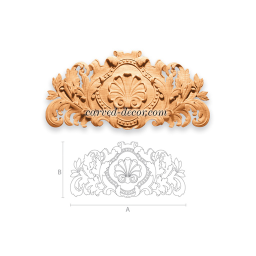 large horizontal architectural leaf wood swag baroque style