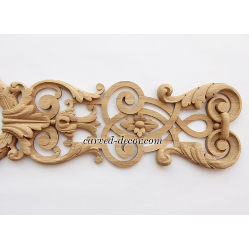 extra large horizontal decorative wreath wood carving applique victorian style