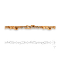Solid wood reeded molding, Long floral molding