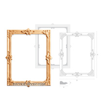 Baroque style wooden frame for TV zone design