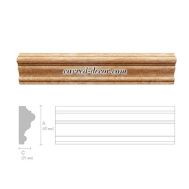 Unpainted wooden moulding, Classical carved molding