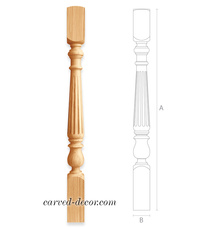 Custom made newel for interior - Wooden stair parts