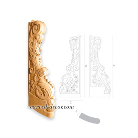 Ornamental wooden decorative stairs baluster, Right