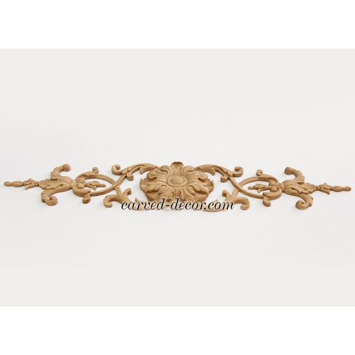 large horizontal carved flower wood carving applique victorian style