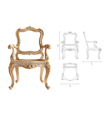 Baroque hardwood chair frame with c...