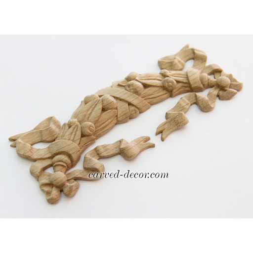 medium horizontal carved ribbon wood swag renaissance style