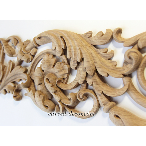 corner carved floral acanthus scrolls wood onlay applique victorian style