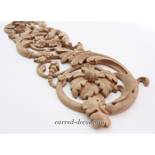 corner carved floral acanthus scrolls wood onlay applique victorian style