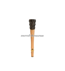 Rounded wooden furniture leg with a reeded design