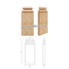 Hardwood pilaster base, Unpainted pilaster pedestal
