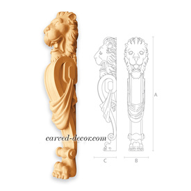 Carved stair newel post for staircase - Wooden stair parts