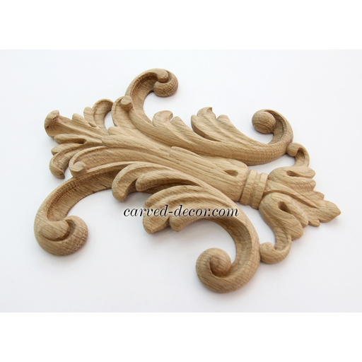 small hand carved scroll wood onlay applique victorian style
