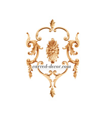 medium vertical detail flower wood carving applique baroque style