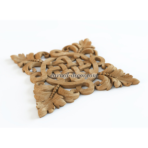 square carved leaf wood carving applique baroque style