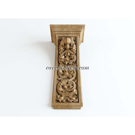wooden narrow detail flower corbel baroque style